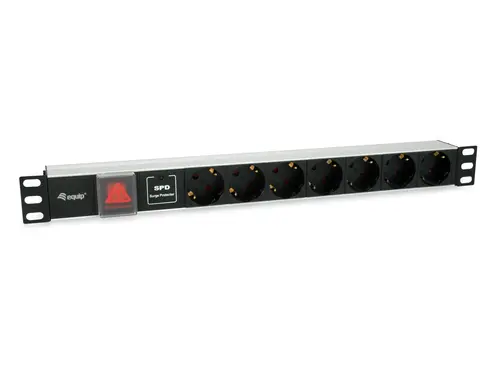 Regleta Alimentacion Rack 19" 1U 7 Tomas Con Interruptor Y Protector Sobretension