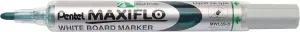 Pentel Maxiflo Rotulador para Pizarra Blanca - Punta de Bala - Ancho de Linea 2mm - Regulacion del Flujo de Tinta - 50% de Materiales Reciclados - Color Verde