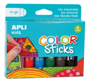 Apli Color Sticks Pack de 6 Temperas Sólidas 10g - Acabado Satinado y Secado Rápido