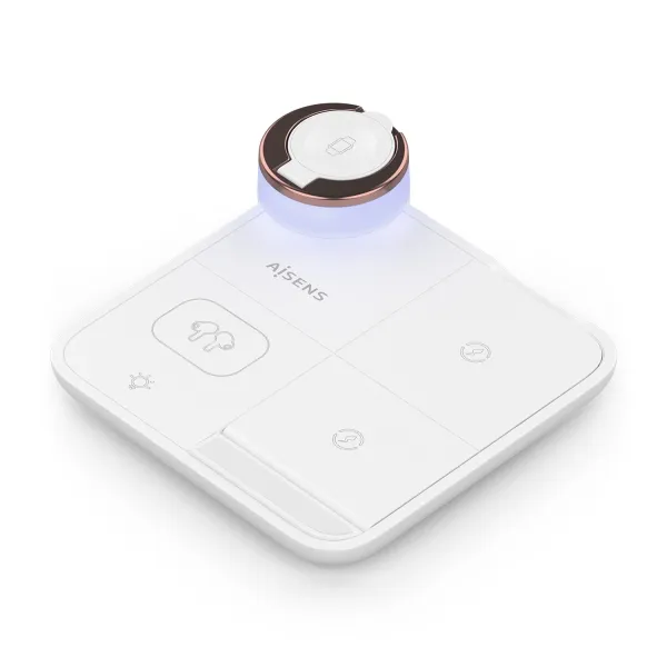 Aisens Cargador Inalambrico 15W - Usb-C - Protocolo Qi - Moviles, Apple Watch Y Auriculares - Proteccion Contra Sobretension, Sobretemperatura Y Sobrecorriente - Color Blanco