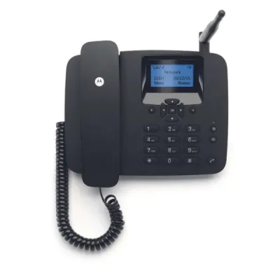 Motorola Teléfono Fijo FW410L 4G GSM con Batería Auxiliar y Punto de Acceso WiFi Negro
