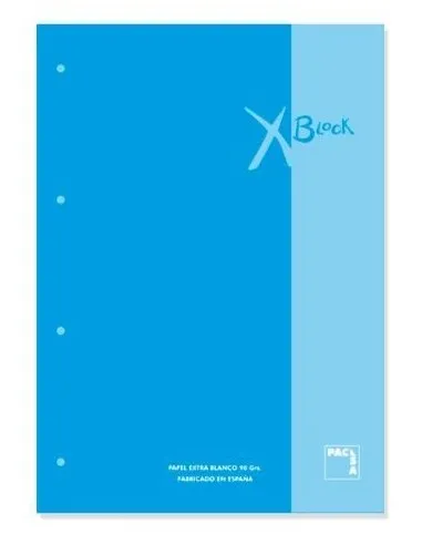 Pacsa Recambio 100H A4 Encolado 90Gr 5X5 4 Taladros Turquesa