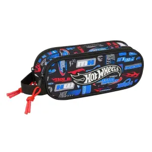 Safta Portatodo Hot Wheels 2 Compartimentos con Cremalleras Asa Lateral 1L Azul 210x60x80mm