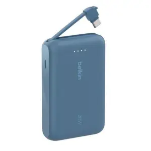 Belkin Power Bank 10,000 mAh USB-C 20W Azul con Cable Integrado