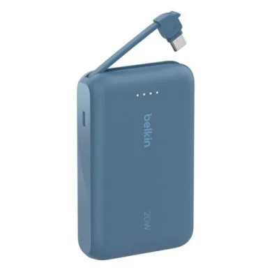 Belkin Power Bank 10,000 mAh USB-C 20W Azul con Cable Integrado