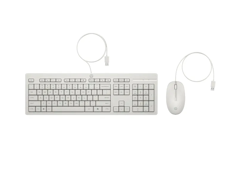 HP 225 Combo Teclado y Ratón USB G2 - Tecla Copilot - 1200 DPI - Color Blanco