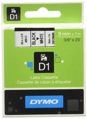 Dymo Cinta Transferencia Térmica D1 Negra sobre Blanco 9mm x 7m para Rotuladora LabelManager