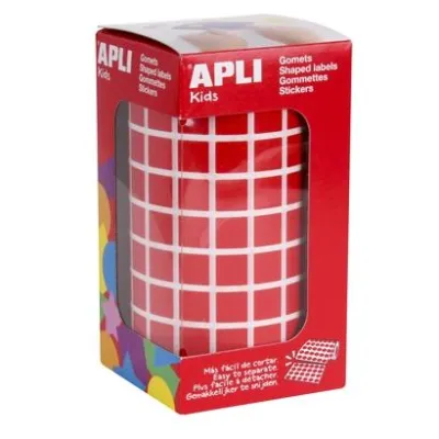 Apli Gomets Cuadrados 10mm Rojo - 6372 Unidades en Rollo