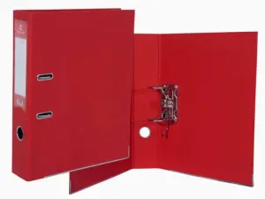 Bismark Archivador A-Z PVC A4 75mm Rojo con Tarjetero y Cartoneras Metálicas