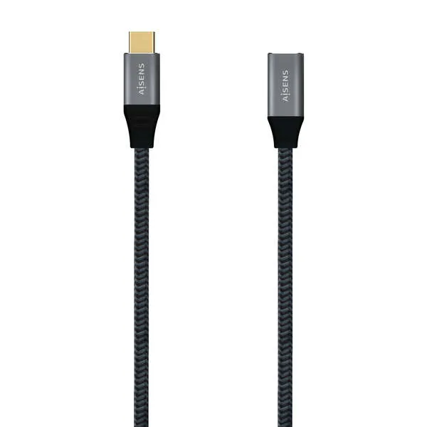 AISENS Cable USB 3.2 Gen 2x2 Tipo C a Tipo C Aluminio 20Gbps 5A 100W Gris 1.0M