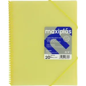 Grafoplás Carpeta Espiral A4 Con 20 Fundas PP Rígido Translúcido Amarillo Soft