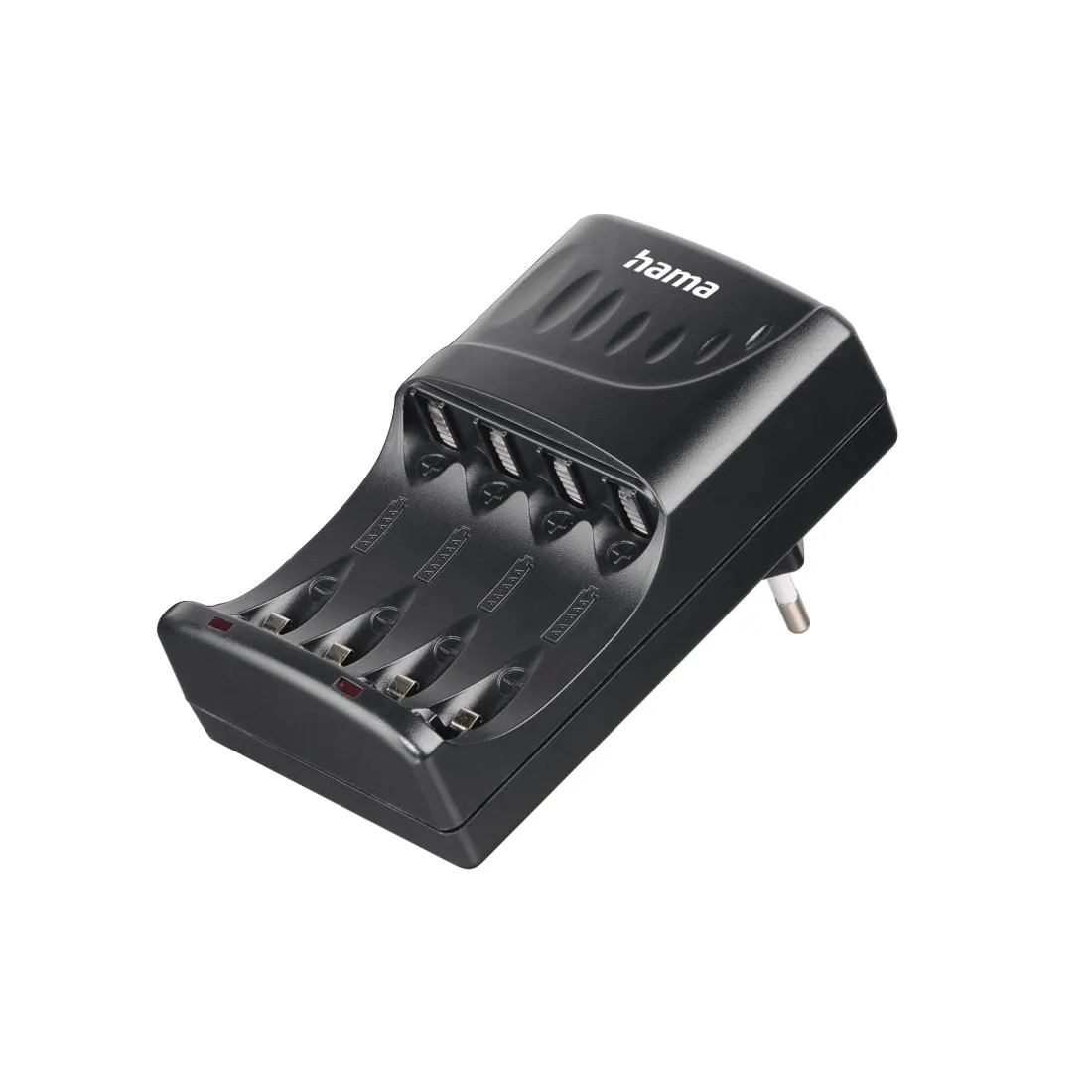 Hama Cargador Recargable AA y AAA con Luz LED y Protección de Sobrecarga - Negro