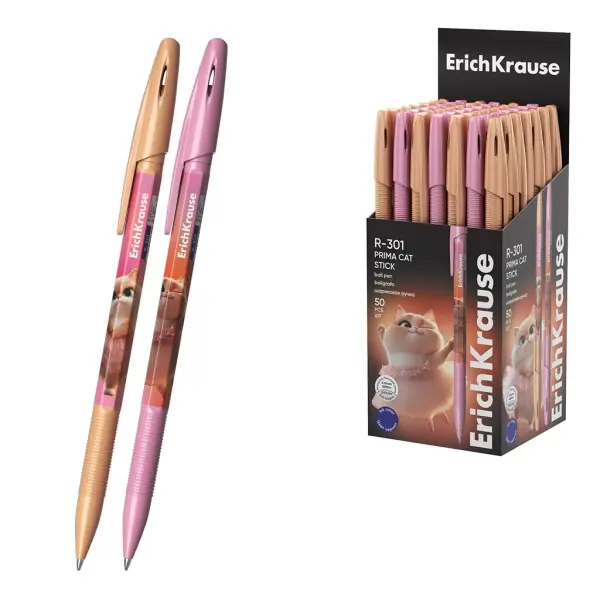 ErichKrause R-301 Stick Prima Bolígrafo 0.35mm Tinta de Secado Rápido Color Azul