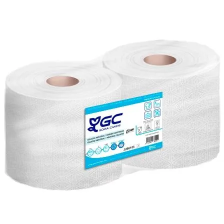 Gc Bobina Industrial Gofrado Celulosa 2 Capas 1500/450M Pack 2U Blanco