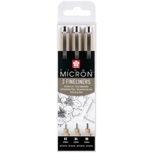 Talens Pigma Micron Fineliner Rotuladores Permanentes Estuche de 3 Negro