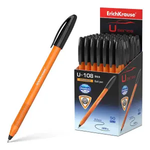 ErichKrause U-108 Bolígrafo Clásico Naranja 0.7mm Punta de Bola Tapa Ventilada