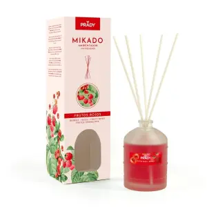 Prady Ambientador Mikado Frutos Rojos 100 ml con Varitas Difusoras de Cristal