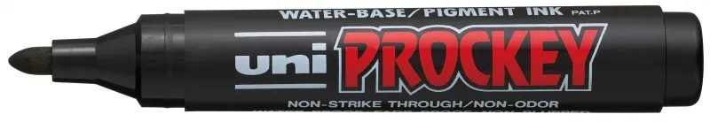 Uni-Ball Pm-122 Marcador De Tinta Pigmentada - Punta De Bala 1.2-1.8Mm - Ideal Para Pizarras De Papel - Tinta Inodora - Color Negro
