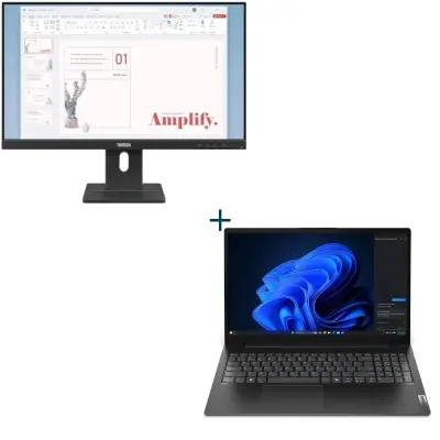 Lenovo V15 i3 8GB 512GB W11 15" + Monitor 24