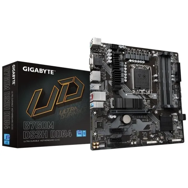 GIGABYTE B760M DS3H DDR4 Placa Base, Soporta CPUs Intel Core 14ª Gen, 2xPCIe 4.0, LAN 2.5GbE, USB 3.2 Gen2