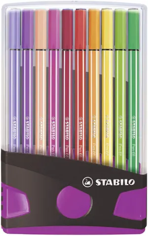 Stabilo Rotulador Pen 68 Estuche Surtido Antracita-Rosa 20 Unidades