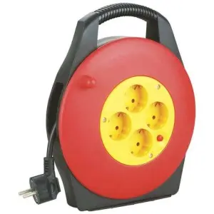Elbat Enrollador Alargador 4 Shukos 10m Con Protección Térmica 1100W/3200W