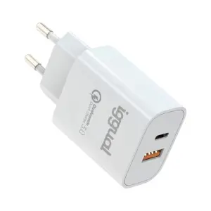 iggual Cargador Doble USB QC3.0 y Tipo C PD 20W