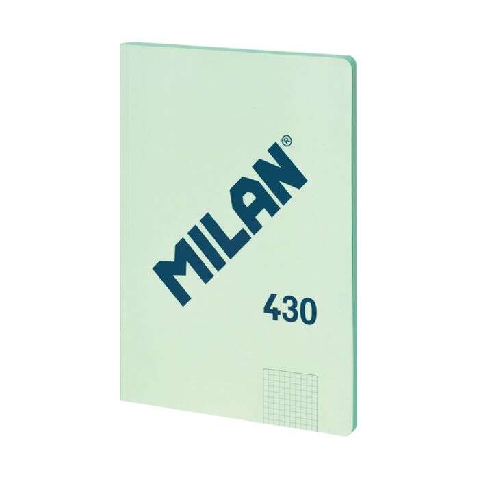 Milan Serie 1918 Libreta Encolada Formato A4 Cuadricula 5X5Mm - 48 Hojas De 95 Gr/M2 - Microperforado - Tapa Blanda - Color Verde
