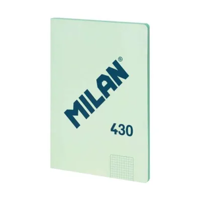 Milan Libreta Encolada A4 Cuadricula 5x5mm - 48 Hojas 95 gr/m2 - Tapa Blanda Verde