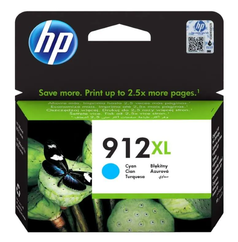 HP Cartucho de Tinta Cyan Nº912XL para DeskJet y DeskWriter