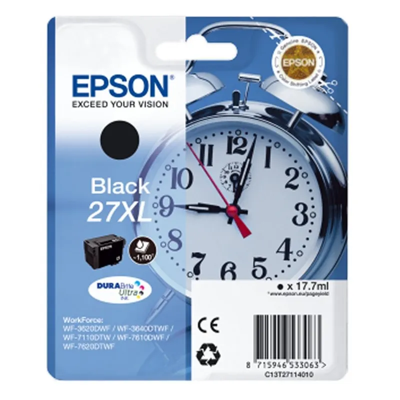 Epson T2711 (27XL) Negro Cartucho de Tinta Original para Impresoras