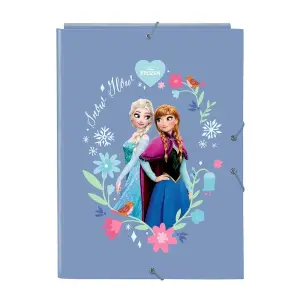 Safta Carpeta Frozen con 3 Solapas, Tapas Duras, Cierre con Gomas, 260x25x335mm, Azul