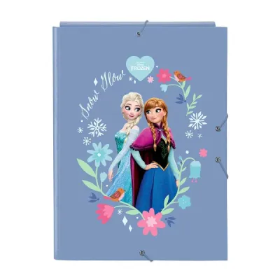 Safta Carpeta Frozen con 3 Solapas, Tapas Duras, Cierre con Gomas, 260x25x335mm, Azul