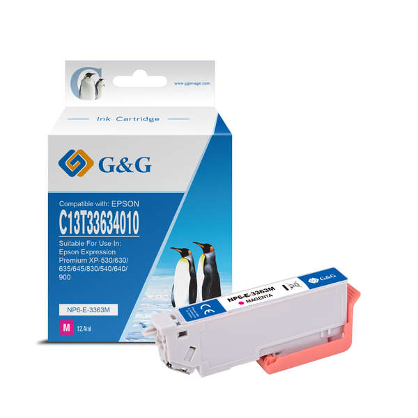 G&G Epson T3363/T3343 (33Xl) Magenta Cartucho De Tinta Generico - Reemplaza C13T33634012/C13T33434012