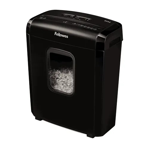 Fellowes 6M Destructora de Papel Manual Minicorte P-4 - Destruye hasta 6 Hojas - Papelera de 13L - Color Negro