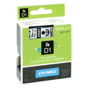 DYMO CINTA DE TRANSFERENCIA TERMICA D1 - NEGRO SOBRE BLANCO - 19MMX7M - POLIESTER - ROTULADORA LABELMANAGER