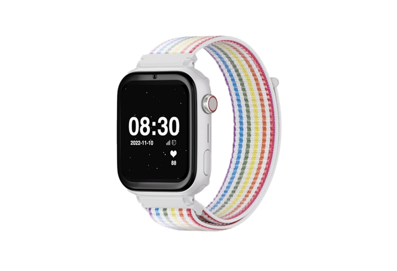 Savefamily Reloj Inteligente Smartwatch Infantil Savewatch Plus Con Gps Y Llamada - Ip67 - Boton Sos - Carcasa Blanca - Correa Tela Unicornio