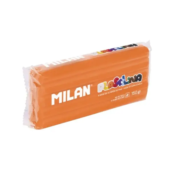 Milan Plastilina de 150gr - Almidón de Maíz - Sin Gluten - Color Naranja - Mezclable