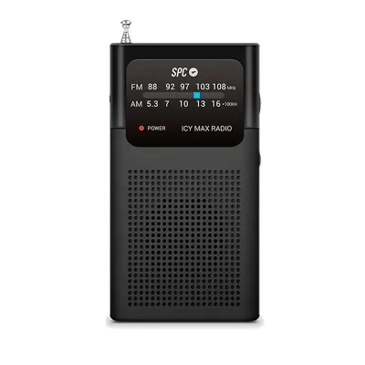 SPC Icy Max Radio Portátil Analógica FM/AM con Entrada Jack 3.5mm y Antena Telescópica