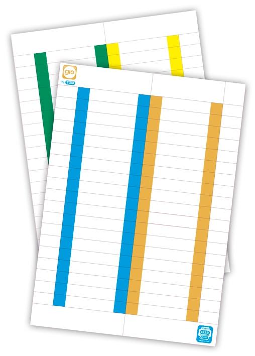 Gio Etiquetas Para Visores Carpetas Colgantes 8,2X1,3 Cm 10 Hojas De 38 Etiquetas Colores Surtidos