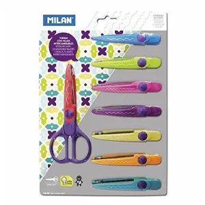 Milan Tijeras Ambidiestras Corte Zig Zag Simétricas 8 Hojas Intercambiables