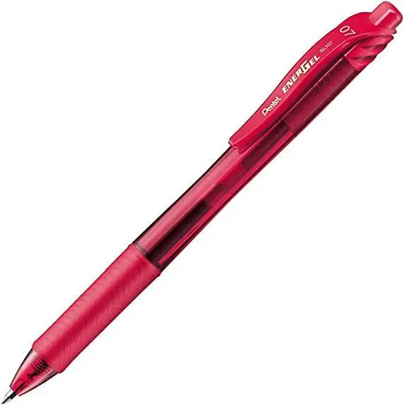 Pentel Energel X Bolígrafo Retráctil 0.7mm Tinta Gel Recargable Color Rojo