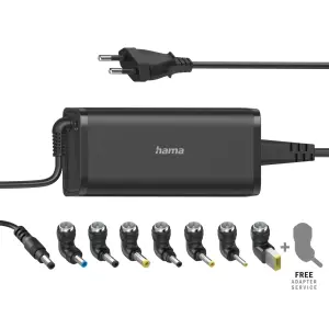 Hama Fuente de Alimentación Universal para Portátil 90W 15-19V Cable 1.2m Negro