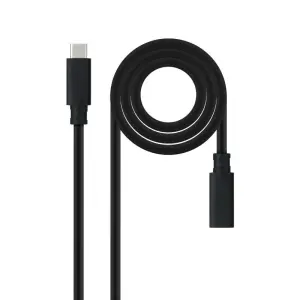 Nanocable Cable Prolongador USB-C 3.2 Macho a Hembra - Gen2x2 20Gbps - 100W 5A - 4K 60Hz - 1m - Negro