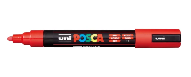 Posca Marcador PC-5M No Permanente Punta Forma De Bala 1,8 - 2,5 Mm Rojo