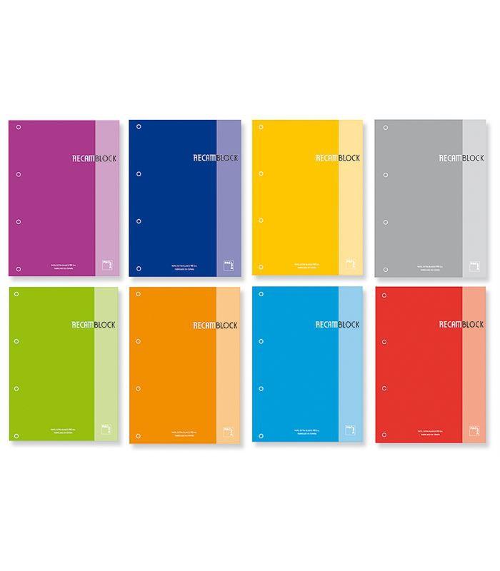 Pacsa Recambio 100H A4 Encolado 90Gr 5X5 4 Taladros Recamblock Azul