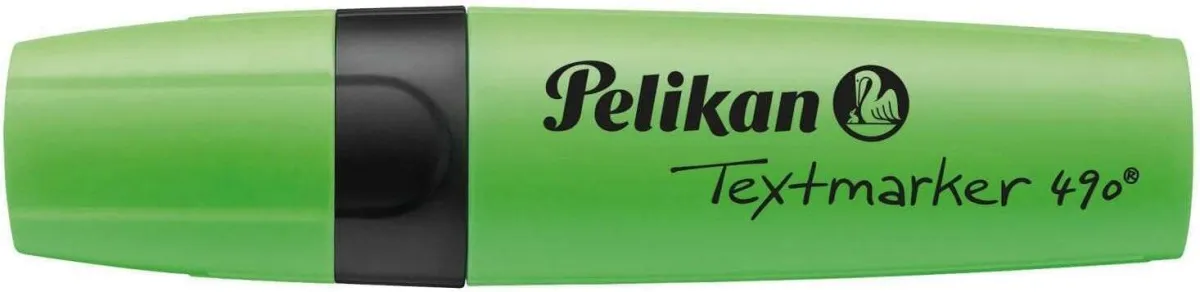 Pelikan Subrayador Textmarker 490 - Base De Agua - 3 Anchos De Trazo - Color Verde Fluorescente