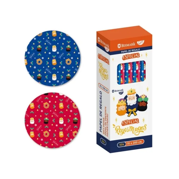 Bismark Navidad Reyes Magos Rollo De Papel Regalo - Medidas 70Cmx200Cm - 2 Diseños Diferentes