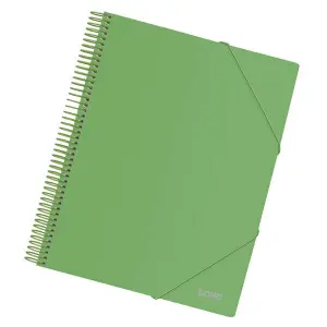 Dohe Carpeta A4 con 30 Fundas - Tapa de Polipropileno Opaco 800 Micras - Espiral y Gomas Elásticas