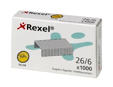 Rexel Caja De 1000 Grapas 26/6 Nº56 - Hasta 20 Hojas - Acero De Alta Calidad - Patilla De 6Mm